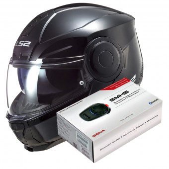 Casque Flip Up LS2 Scope Black FF902 + Kit Bluetooth SMH5 Solo Casque Flip Up LS2 Scope Black FF902 + Kit Bluetooth SMH5 Solo