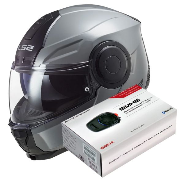 Flip Up LS2 Scope Nardo Grey FF902 + Kit Bluetooth SMH5 Solo