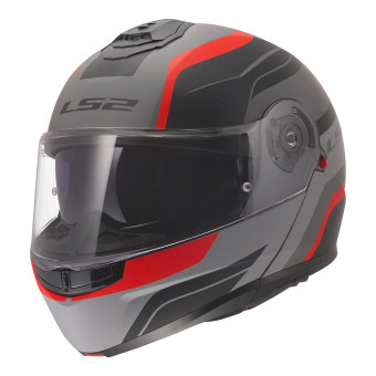 Casque Flip Up LS2 Strobe II Monza Black Grey Red FF908