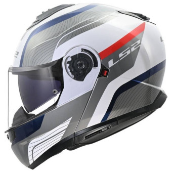 Casque Flip Up LS2 Strobe II Monza White Blue Red FF908 Casque Flip Up LS2 Strobe II Monza White Blue Red FF908