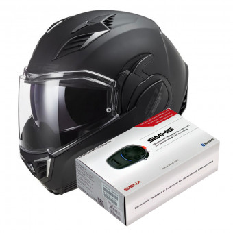 Flip Up LS2 Valiant II Noir Matt Black FF900 + Kit Bluetooth SMH5 Solo