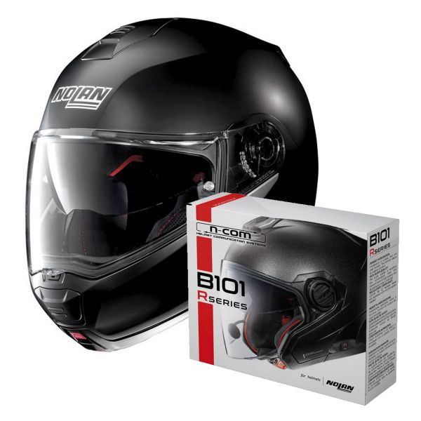 Flip Up Nolan N100 5 Classic N-Com Flat Black 10 + Kit Bluetooth B101R