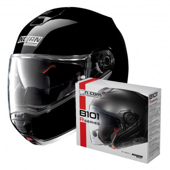 Flip Up Nolan N100 5 Classic N-Com Glossy Black 3 + Kit Bluetooth B101R