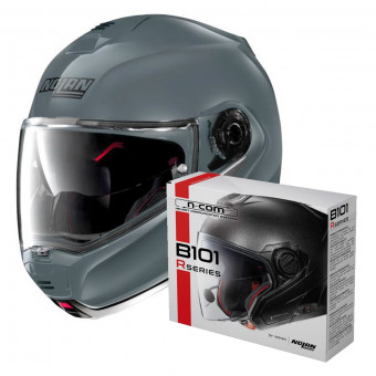 Flip Up Nolan N100 5 Classic N-Com Salt Grey 8 + Kit Bluetooth B101R