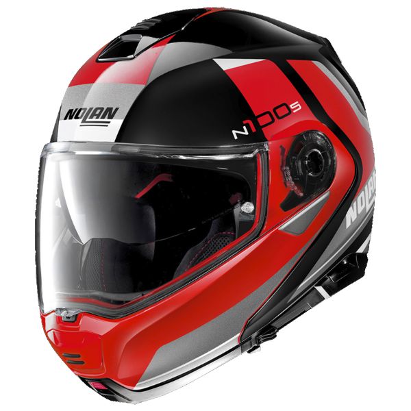 Flip Up Nolan N100 5 Hilltop N-Com Black Red 50