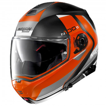 Flip Up Nolan N100 5 Hilltop N-Com Flat Black Orange 52