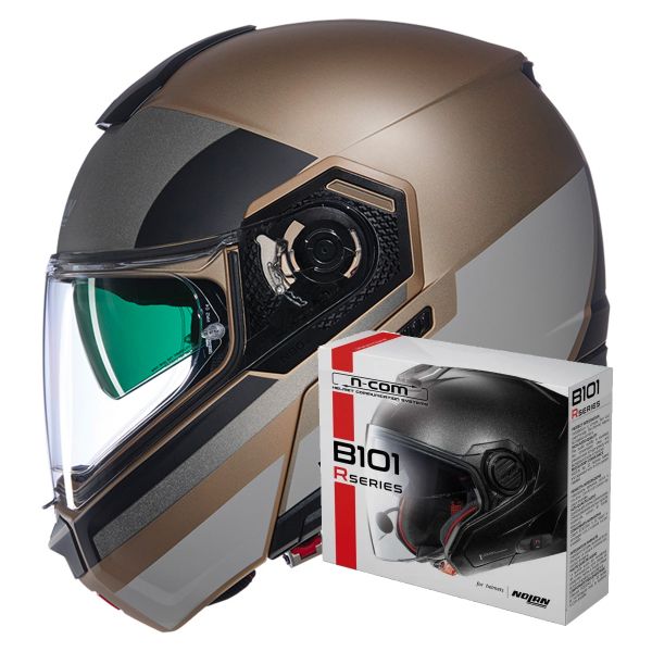 Flip Up Nolan N90-3 06 Roboto 347 + Kit Bluetooth B101R