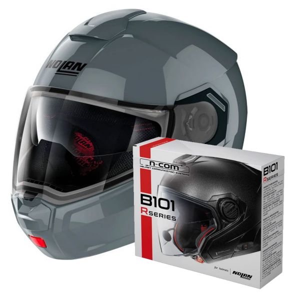 Flip Up Nolan N90 3 Classic N-Com Slate Grey 8 + Kit Bluetooth B101R