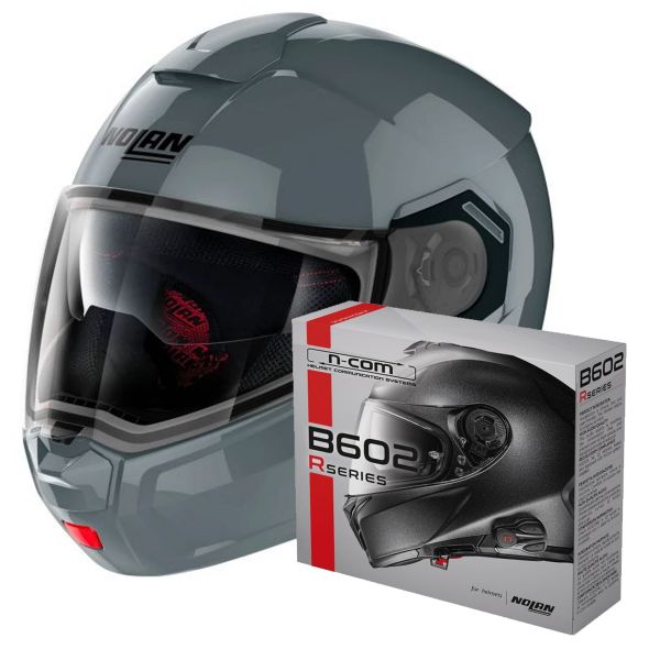 Flip Up Nolan N90 3 Classic N-Com Slate Grey 8 + Kit Bluetooth B602R