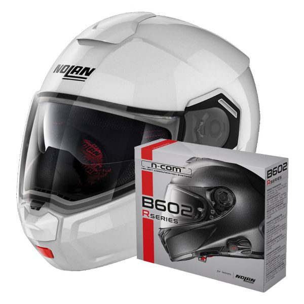 Flip Up Nolan N90 3 Classic N-Com White 5 + Kit Bluetooth B602R