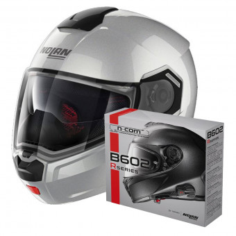 Flip Up Nolan N90 3 Special N-Com Salt Silver 11 + Kit Bluetooth B602R
