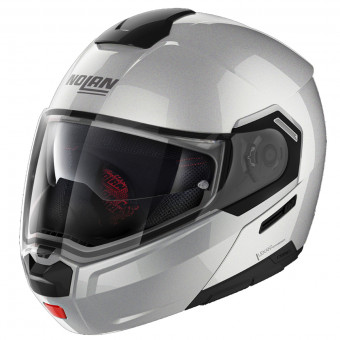 Flip Up Nolan N90 3 Special N-Com Salt Silver 11