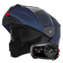 Casque Flip Up NOX N968 Matt Blue + Kit Bluetooth 5S Solo