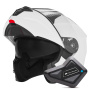 Casque Flip Up NOX N968 Pearl White + Kit Bluetooth BT Mini