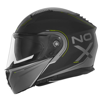 Flip Up NOX N968 Tomak Matt Black Neon Yellow