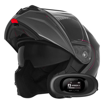 Flip Up NOX N968 Tomak Matt Black Pink + Kit bluetooth 5R Lite
