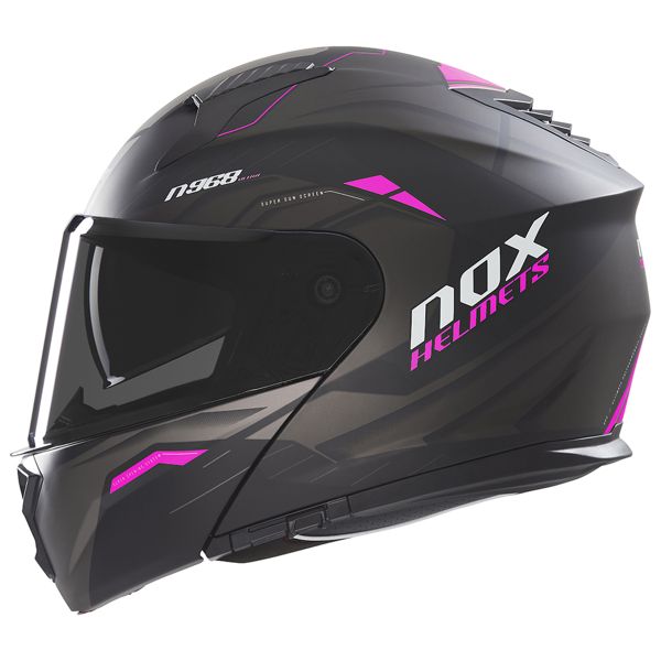 Flip Up NOX N968 Ultra Matt Black Pink