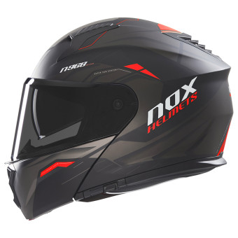 Flip Up NOX N968 Ultra Matt Black Red