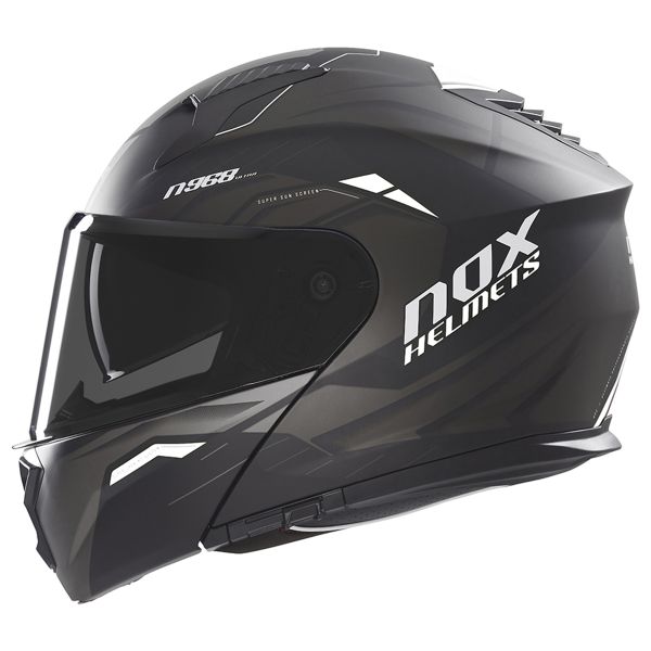 Flip Up NOX N968 Ultra Matt Black White