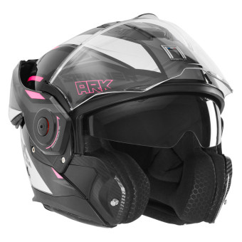 Casque Flip Up NOX Spinner Ark White Pink Black