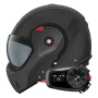 Casque Flip Up Roof Boxxer 2 Carbon Wonder Mat Black + Kit Bluetooth 5S Solo