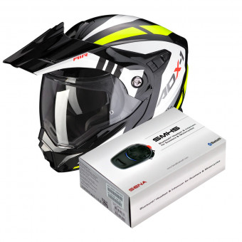 Flip Up Scorpion ADX-1 Lontano Black Neon Yellow + Kit Bluetooth Sena SMH5