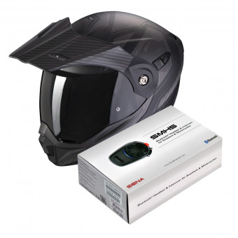 Flip Up Scorpion ADX-1 Tucson Matt Black Carbon + Kit Bluetooth Sena SMH5