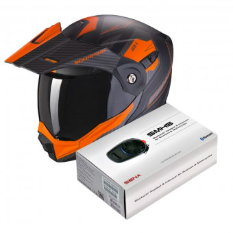 Flip Up Scorpion ADX-1 Tucson Matt Black Orange + Kit Bluetooth Sena SMH5
