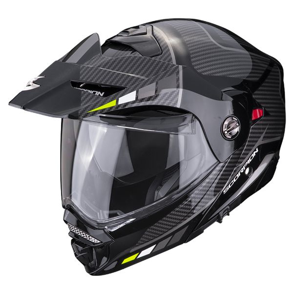 Scorpion ADX-2 Camino Black Silver Yellow Fluo + Kit bluetooth 5R Lite