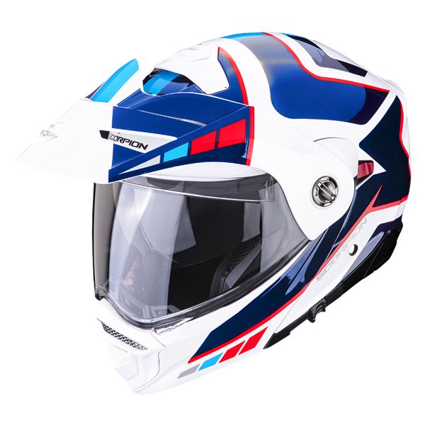 Flip Up Scorpion ADX-2 Camino Pearl White Blue Red