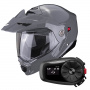 Casque Flip Up Scorpion ADX-2 Grey Cement + Kit Bluetooth 5S