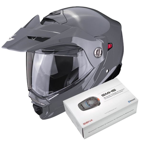 Flip Up Scorpion ADX-2 Grey Cement + Kit Bluetooth SMH5