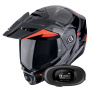 Casque Flip Up Scorpion ADX-2 Lewis Black Red + Kit bluetooth 5R Lite