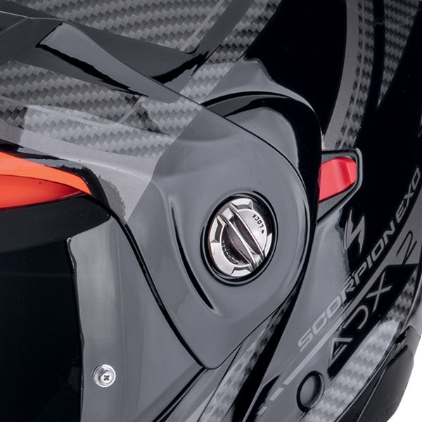 Scorpion ADX-2 Lewis Black Red + Kit bluetooth Exo-Com Link-1C Solo