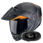 Casque Flip Up Scorpion ADX-2 Lewis Matt Black Orange + Kit bluetooth 5R Lite
