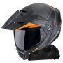 Casque Flip Up Scorpion ADX-2 Lewis Matt Black Orange + Kit bluetooth Exo-Com Link-1C Solo