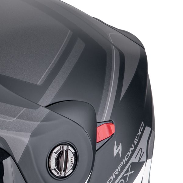 Scorpion ADX-2 Lewis Matt Black Silver + Kit bluetooth Exo-Com Link-1C Solo