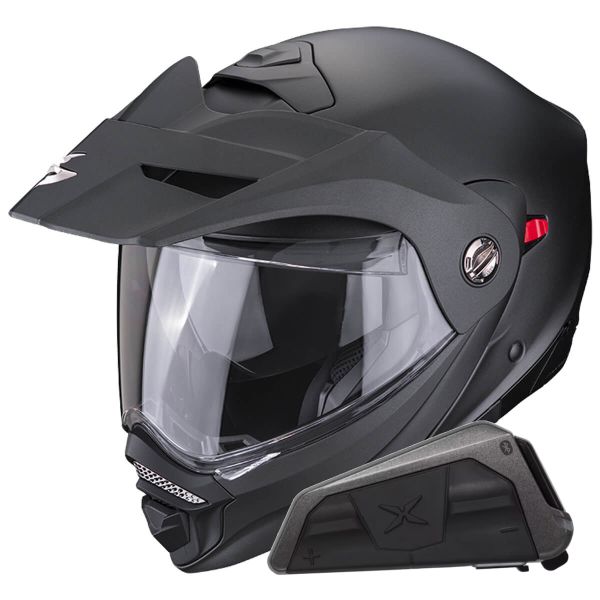 Flip Up Scorpion ADX-2 Matt Black + Kit bluetooth Exo-Com Link-1 Solo