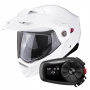 Casque Flip Up Scorpion ADX-2 White + Kit Bluetooth 5S