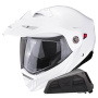Casque Flip Up Scorpion ADX-2 White + Kit bluetooth Exo-Com Link-1 Solo