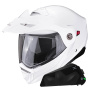Casque Flip Up Scorpion ADX-2 White + Kit bluetooth Exo-Com Link-1C Solo