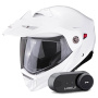 Casque Flip Up Scorpion ADX-2 White + Kit Bluetooth Lokui K30