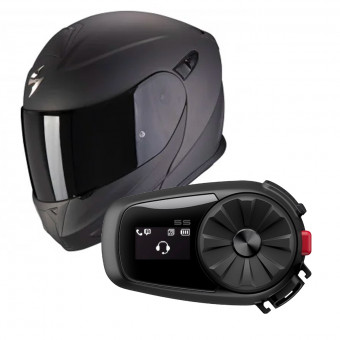 Flip Up Scorpion Exo 920 Evo Solid Matt Anthracite + Kit Bluetooth Sena 5S