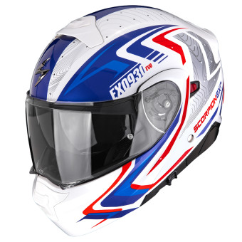 Flip Up Scorpion Exo 930 Evo Alpha White Red Blue