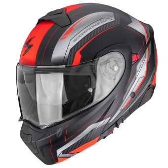 Flip Up Scorpion Exo 930 Evo Space Matt Black Silver Red