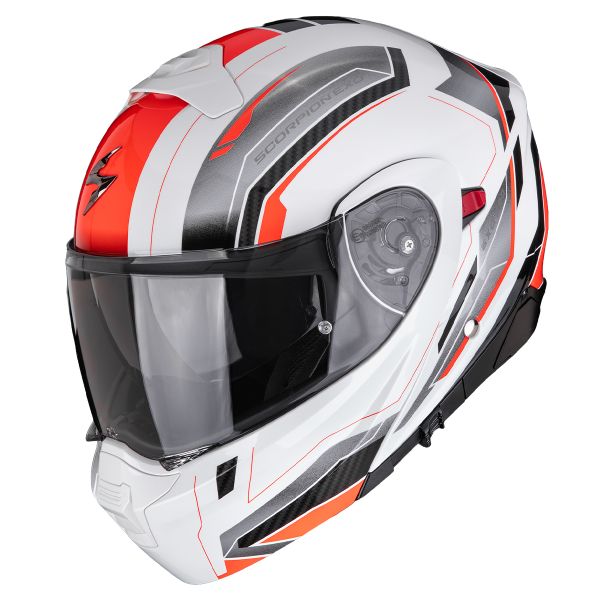 Flip Up Scorpion Exo 930 Evo Space White Silver Red
