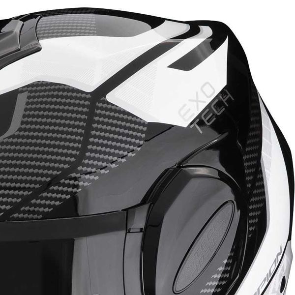 Scorpion Exo Tech Evo Animo Black White + Kit Bluetooth BT Mini
