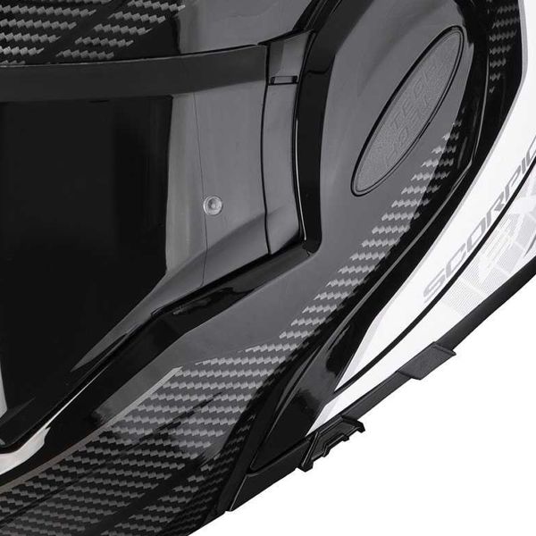 Scorpion Exo Tech Evo Animo Black White + Kit Bluetooth BT Mini