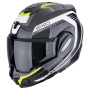 Casque Flip Up Scorpion Exo Tech Evo Carbon Cosy Black Yellow Fluo