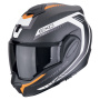 Casque Flip Up Scorpion Exo Tech Evo Carbon Cosy Matt Black Orange